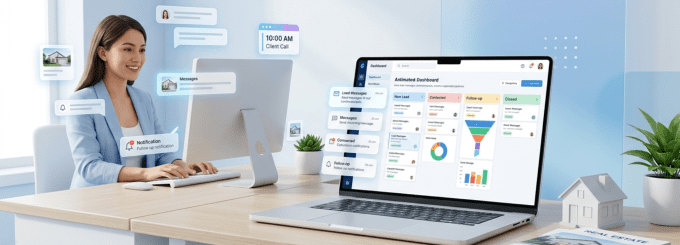 The image shows how VAs help real estate owners with lead automation